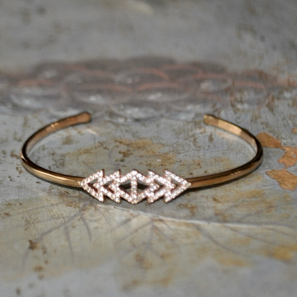 Stella & Dot Rose Gold Pave Cuff